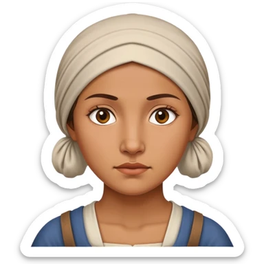 peasant women photorealistic serious sticker