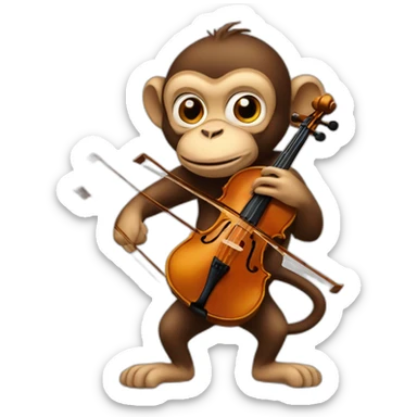 a monkey that is playing a violin sticker