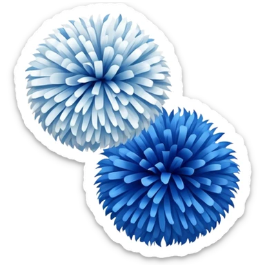 2 blue and white cheer poms sticker