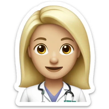 white, blonde, pediatric medical assistant sticker