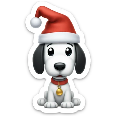 Snoopy wearing a Christmas hat  sticker