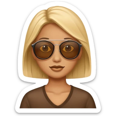 Pelinegra con gafas de sol sticker