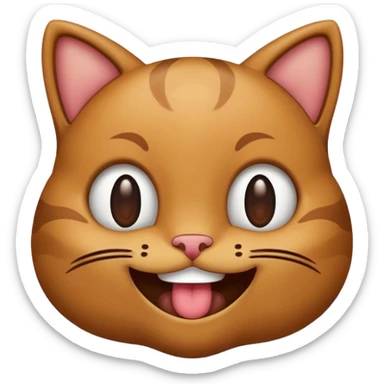 A cat emoji with poop on it smiling sticker