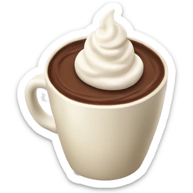 Hot chocolate with cream in a cup sticker