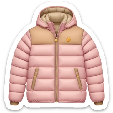 Light pink and beige puffer winter jacket (just de jacket) sticker