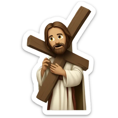 Jesus carrying the cross sticker