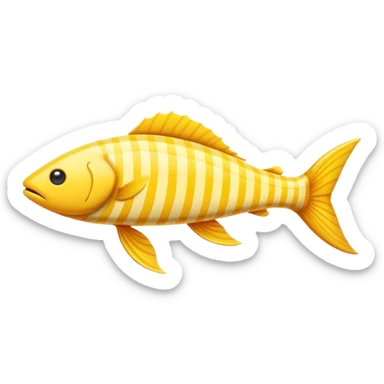 Yellow  çizgili uzun balık sticker