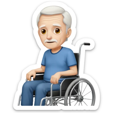 an old man in a wheelchair sticker