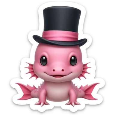 Axolotl in hat sticker