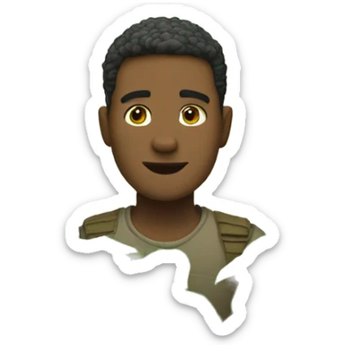 white man sitting inside of a bush peeking out sticker