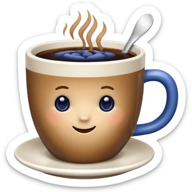 Slow brew coffee with blueberry design in a cup sticker