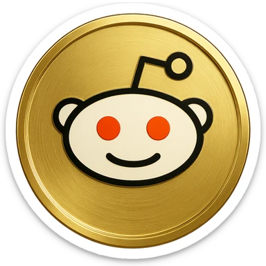 flat gold token with only the mascot's head centered, no body, no phone, no extra details, no shadows, transparent background, gold coin, mascot head in original colors, minimalistic style sticker