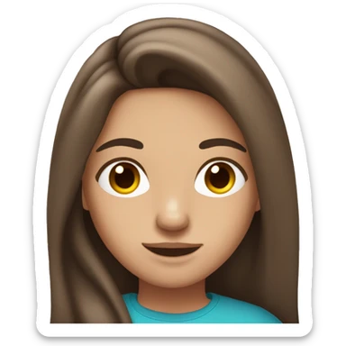 teenage girl with long brown hair and dark eyes sticker