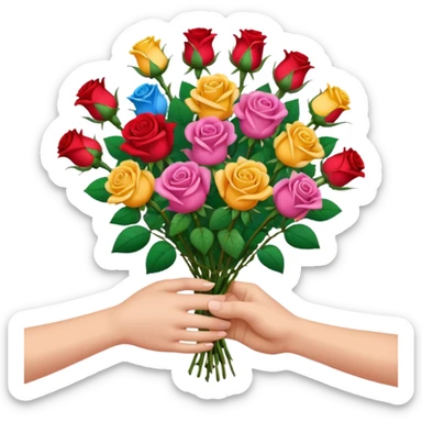 hand giving flowers sticker