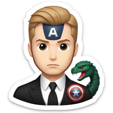 captain america face with the black suite and hydra logo  sticker