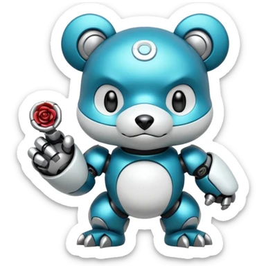 Badass Rosy Scary Oshawott-Robo-Pokémon sticker