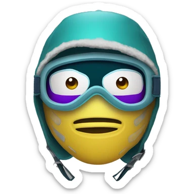 Personne masqué avec une cagoule et un masque de ski sticker