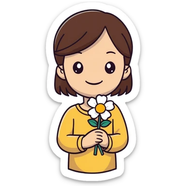 girl with brown eyes and straight brown hair sticker