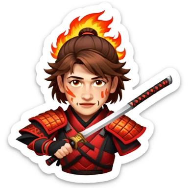 Fire-Wielding Samurai sticker
