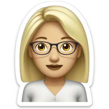 a vietnamese woman with blonde hair ends with glasses working in imigration sticker