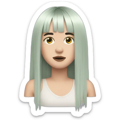 Billie eilish black hair fringe sticker