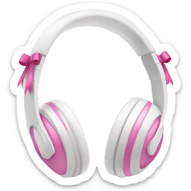 White headphones with pink bows sticker