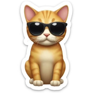 Cat with sunglasses sticker