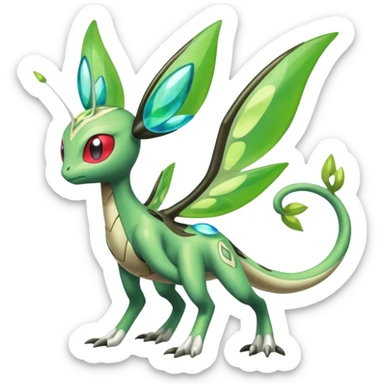 Meloetta-Flygon-Celebi-Zygarde-Electrike-Fakémon-fusion, full body sticker