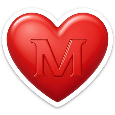 the letters M + V, in a heart  sticker