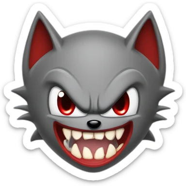 sonic with vampire fangs sticker