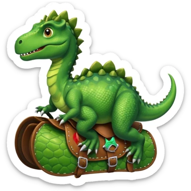 Dinosaur in saddle, pov sticker