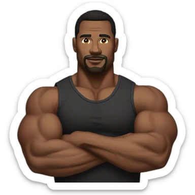 big d randy black shirt musculer sticker