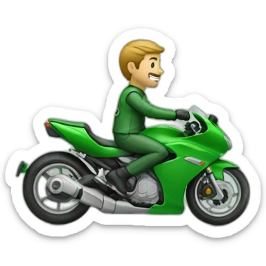 Homme vert sur une moto sticker
