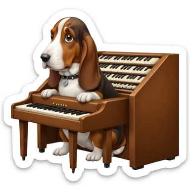 bassethound playing hammond sticker