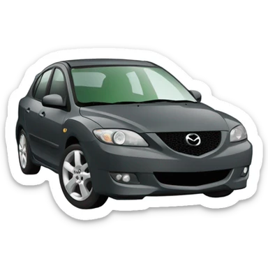 Dark grey 2008 Mazda 3 with green p plate sticker