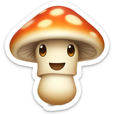 mushroom with adorable smile  sticker