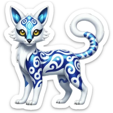 Shiny esoteric patterned Genet-Absol-Zeraora-Primagen-fusion-creature  sticker