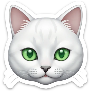 gato blanco con gris y ojos verdes sticker
