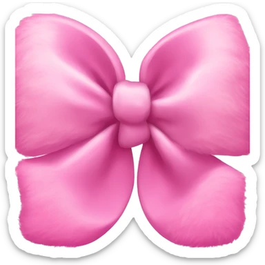 Pink fluffy bow sticker