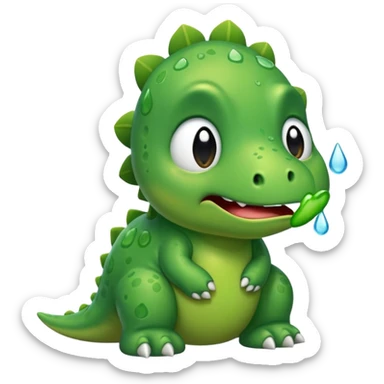crying dino sticker