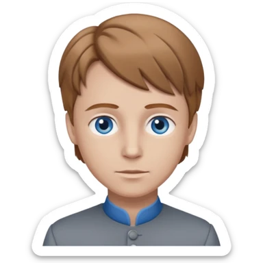 Servant Boq from Wicked with Blue eyes, light brown hair, grey outfit sticker