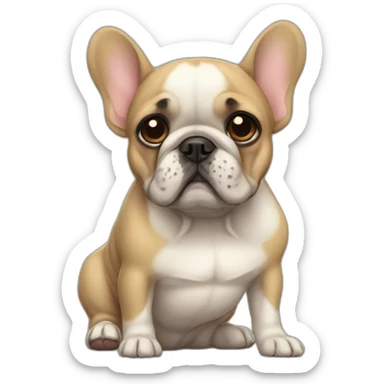 Sad french bulldog sticker
