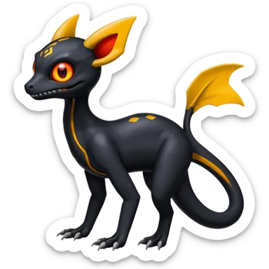 Shiny Duskull-Salandit-Umbreon-Fakémon-hybrid-creature (full body)  sticker