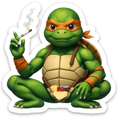 Ninja turtle smoking marijuana sticker