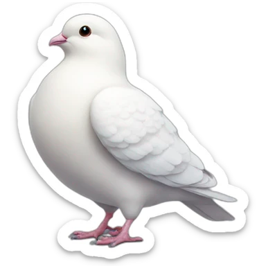 kawai-fluffy-fat-white-pigeon sticker