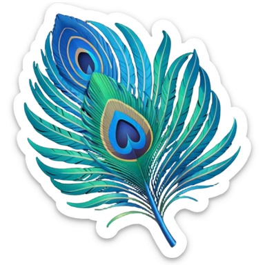 Peacock feather sticker