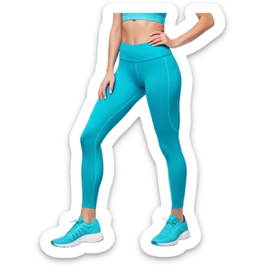 Turquoise blue compression tights sticker