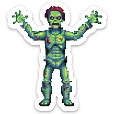 zombie with arms outstretched sticker