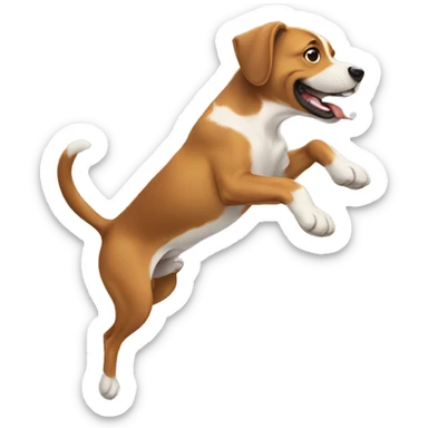 Dog doing a back flip sticker