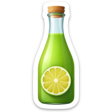 Bottle green lemon juice sticker